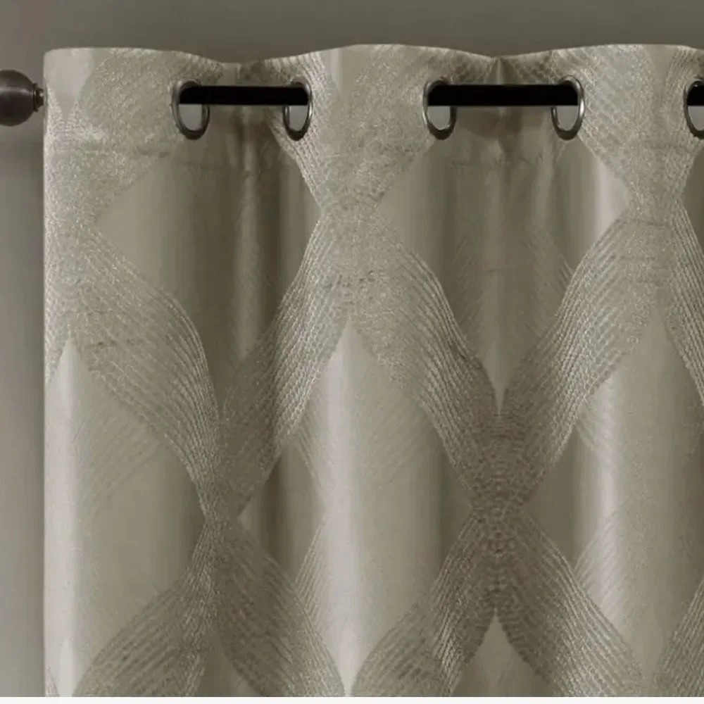 Elegant Cream Patterned Blackout Curtains